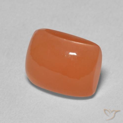 Piedra de Luna Naranja rojizo natural de 2.53 ct, Forma Cojín, Translúcido