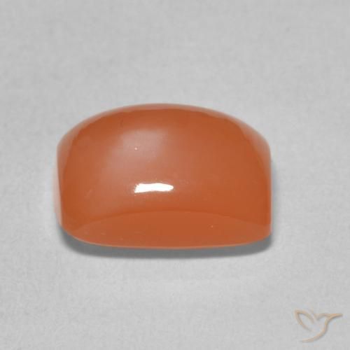 Piedra de Luna Naranja rojizo natural de 2.53 ct, Forma Cojín, Translúcido