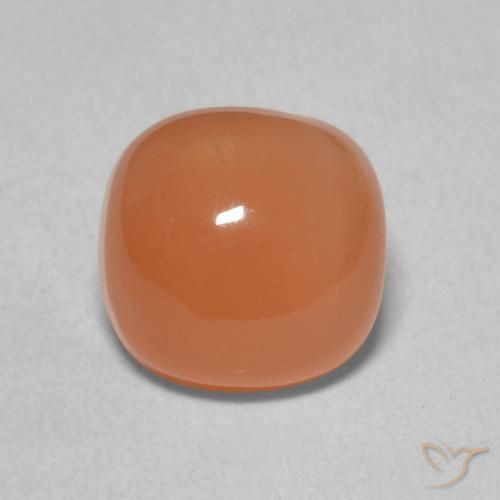 2.16ct Natural Naranja claro Piedra de Luna, Forma Cojín, Translúcido