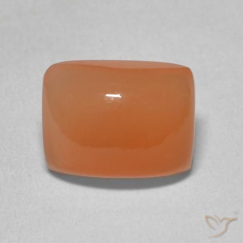 2.35ct Natural Naranja rojizo claro Piedra de Luna, Forma Cojín, Translúcido