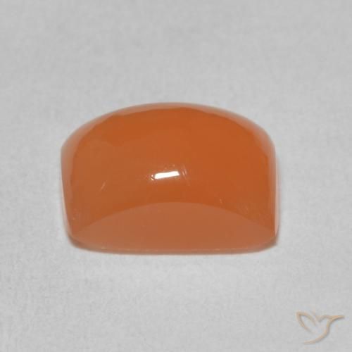 Piedra de Luna Naranja rojizo claro natural de 2.35 ct, Forma Cojín, Translúcido