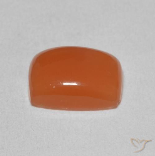 Piedra de Luna Naranja oscuro natural de 1.96 ct, Forma Cojín, Translúcido