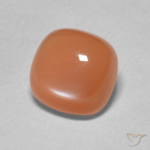 Piedra de Luna Naranja rojizo claro natural de 2.17 ct, Forma Cojín, Translúcido