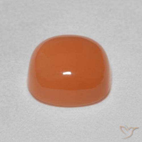 Piedra de Luna Naranja rojizo claro natural de 2.17 ct, Forma Cojín, Translúcido