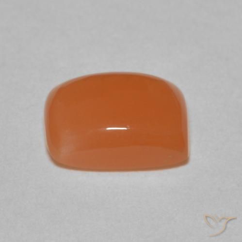 Piedra de Luna Naranja rojizo natural de 2.07 ct, Forma Cojín, Translúcido