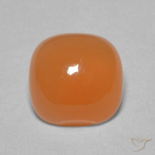 1.93ct Natural Naranja melocotón vívido Piedra de Luna, Forma Cojín, Translúcido
