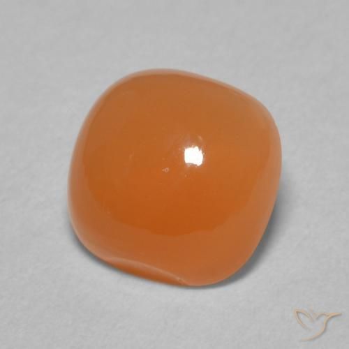 Piedra de Luna Naranja melocotón vívido natural de 1.93 ct, Forma Cojín, Translúcido