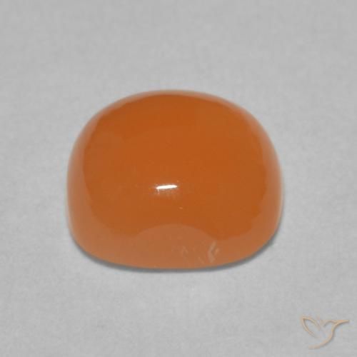 Piedra de Luna Naranja melocotón vívido natural de 1.93 ct, Forma Cojín, Translúcido