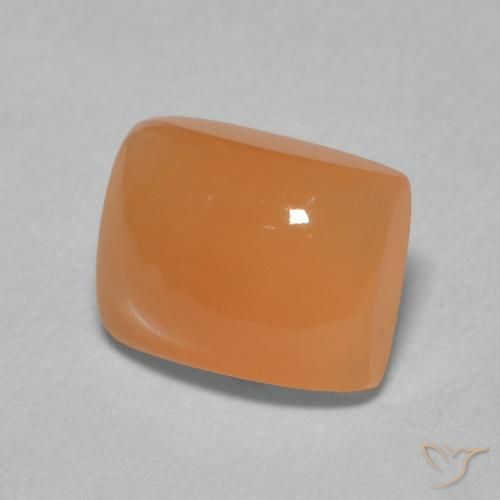 Piedra de Luna Naranja melocotón vívido natural de 2.38 ct, Forma Cojín, Translúcido
