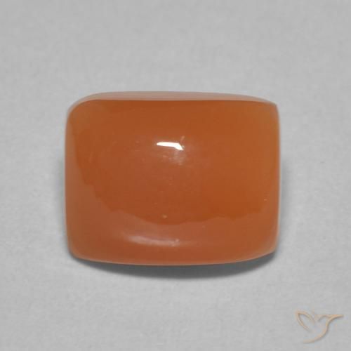 2.66ct Natural Naranja medio Piedra de Luna, Forma Cojín, Translúcido