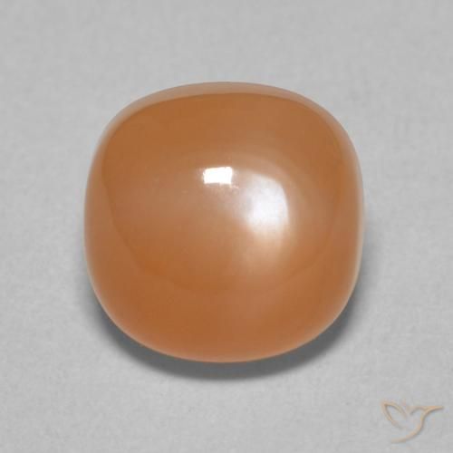 2.36ct Natural Naranja claro Piedra de Luna, Forma Cojín, Translúcido