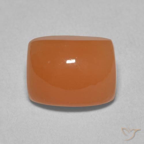 2.75ct Natural Naranja medio Piedra de Luna, Forma Cojín, Translúcido