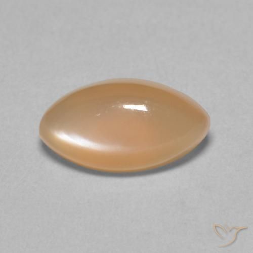 1.62ct Natural Naranja durazno Piedra de Luna, Marquesa, Translúcido