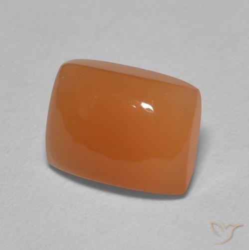 Piedra de Luna Naranja rojizo natural de 2.26 ct, Forma Cojín, Translúcido