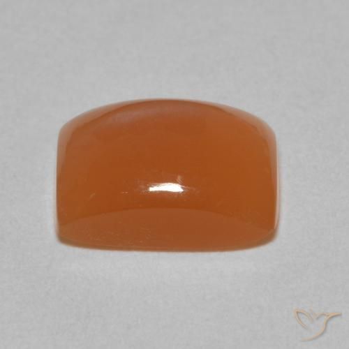 Piedra de Luna Naranja rojizo natural de 2.26 ct, Forma Cojín, Translúcido