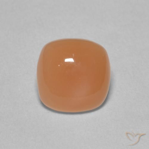 1.65ct Natural Naranja claro Piedra de Luna, Forma Cojín, Translúcido