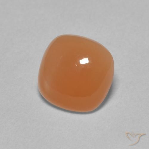 Piedra de Luna Naranja claro natural de 1.65 ct, Forma Cojín, Translúcido