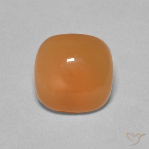 2.00ct Natural Naranja claro Piedra de Luna, Forma Cojín, Translúcido