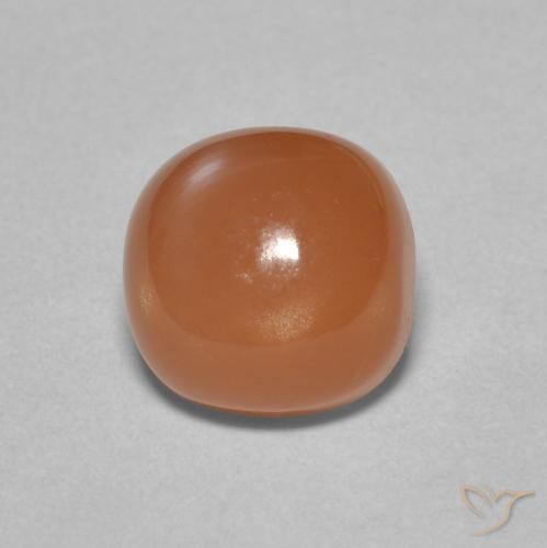 2.43ct Natural Naranja oscuro Piedra de Luna, Forma Cojín, Translúcido