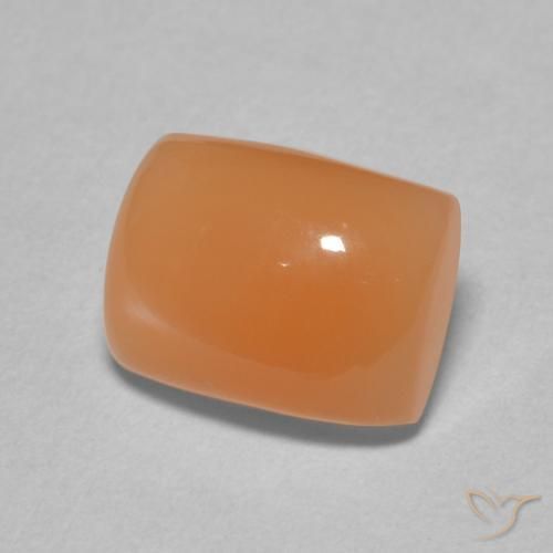 Piedra de Luna Naranja rojizo claro natural de 2.59 ct, Forma Cojín, Translúcido