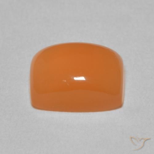 Piedra de Luna Naranja rojizo claro natural de 2.59 ct, Forma Cojín, Translúcido