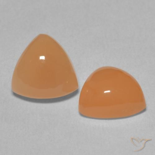 Gemas de Piedra de Luna Naranja medio natural de 3.56 ct, Trillón, Translúcido