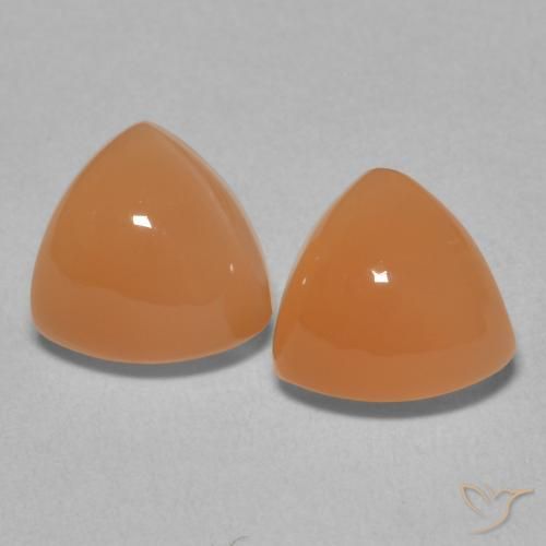 3.80ctw Natural Naranja rojizo Piedra de Luna, Trillón, Translúcido