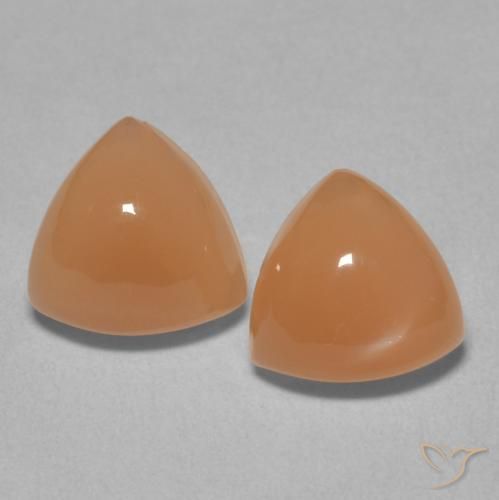 3.92ctw Natural Naranja durazno Piedra de Luna, Trillón, Translúcido