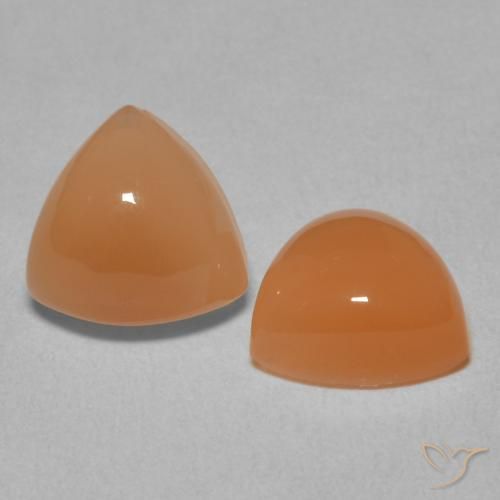 Gemas de Piedra de Luna Naranja durazno natural de 3.92 ct, Trillón, Translúcido