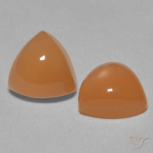 Gemas de Piedra de Luna Naranja rojizo natural de 4.04 ct, Trillón, Translúcido