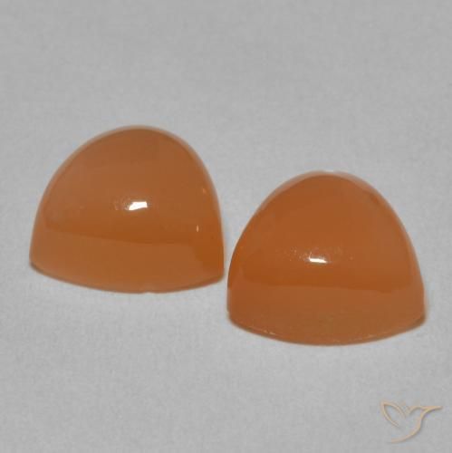 Gemas de Piedra de Luna Naranja claro natural de 4.36 ct, Trillón, Translúcido