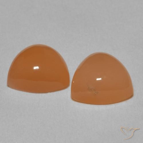 Gemas de Piedra de Luna Naranja cantaloupe natural de 3.71 ct, Trillón, Translúcido