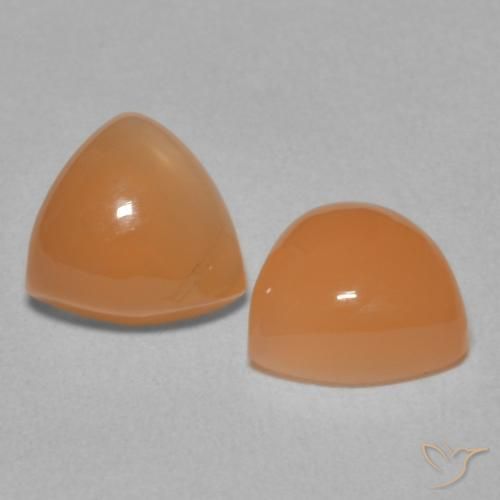 Gemas de Piedra de Luna Naranja medio natural de 3.97 ct, Trillón, Translúcido