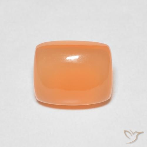 2.51ct Natural Naranja medio Piedra de Luna, Forma Cojín, Translúcido