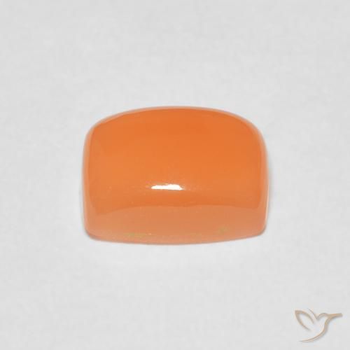 Piedra de Luna Naranja medio natural de 2.51 ct, Forma Cojín, Translúcido