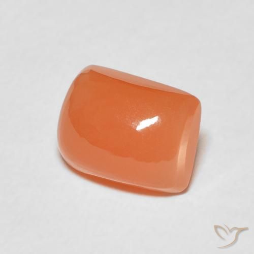 Piedra de Luna Naranja oscuro natural de 2.26 ct, Forma Cojín, Translúcido