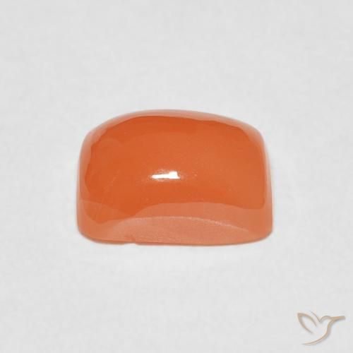 Piedra de Luna Naranja oscuro natural de 2.26 ct, Forma Cojín, Translúcido