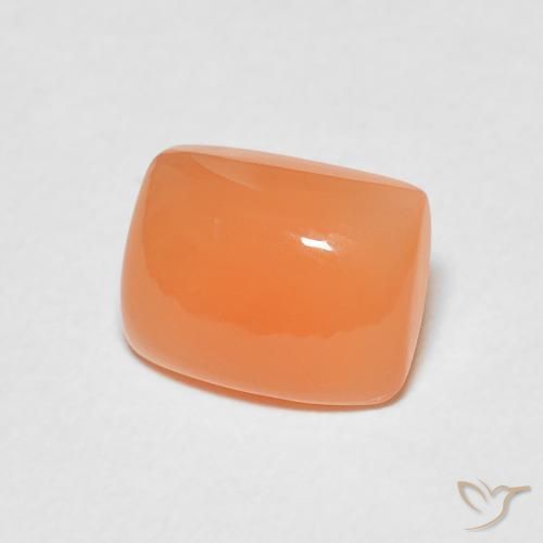 Piedra de Luna Naranja rojizo natural de 2.17 ct, Forma Cojín, Translúcido