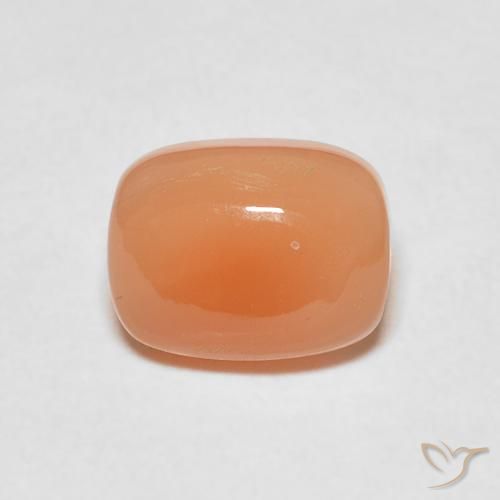 2.30ct Natural Naranja rojizo Piedra de Luna, Forma Cojín, Translúcido