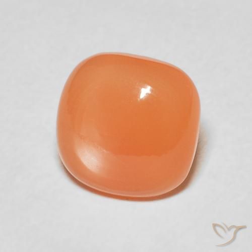 Piedra de Luna Naranja durazno natural de 1.80 ct, Forma Cojín, Translúcido