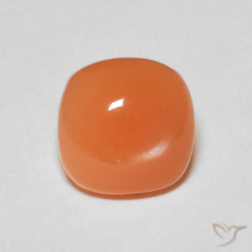 2.15ct Natural Naranja rojizo Piedra de Luna, Forma Cojín, Translúcido