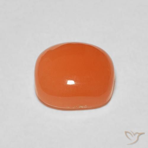 Piedra de Luna Naranja rojizo natural de 2.15 ct, Forma Cojín, Translúcido