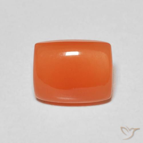 2.12ct Natural Naranja rojizo Piedra de Luna, Forma Cojín, Translúcido