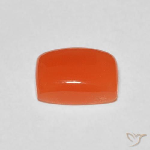 Piedra de Luna Naranja rojizo natural de 2.12 ct, Forma Cojín, Translúcido