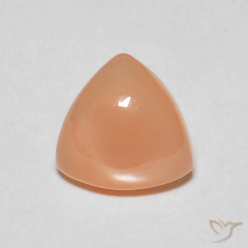 1.38ct Natural Naranja claro Piedra de Luna, Trillón, Translúcido