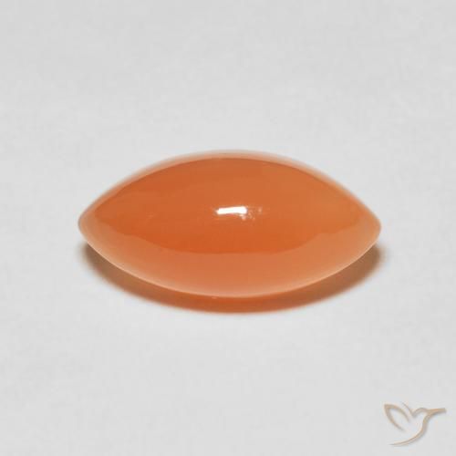 3.72ct Natural Naranja melocotón vívido Piedra de Luna, Marquesa, Translúcido