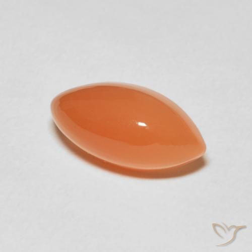 Piedra de Luna Naranja melocotón vívido natural de 3.72 ct, Marquesa, Translúcido