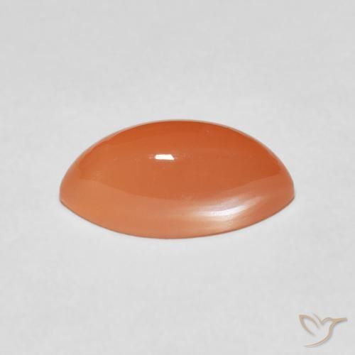 Piedra de Luna Naranja melocotón vívido natural de 3.72 ct, Marquesa, Translúcido