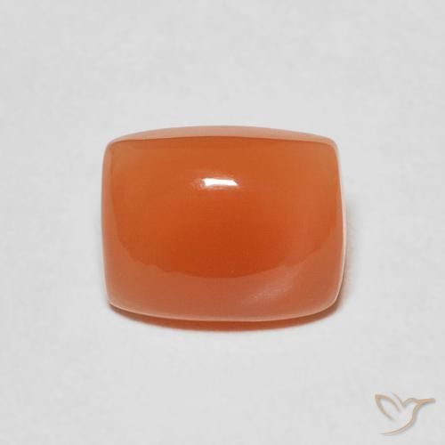 2.18ct Natural Naranja oscuro Piedra de Luna, Forma Cojín, Translúcido