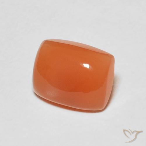 Piedra de Luna Naranja oscuro natural de 2.18 ct, Forma Cojín, Translúcido